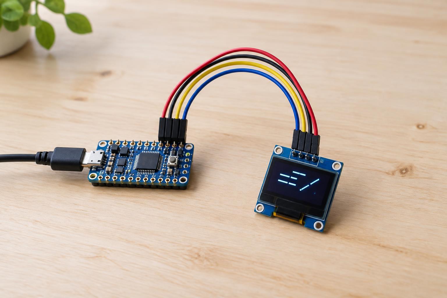 Show Text on a 3.3 V I2C OLED Display