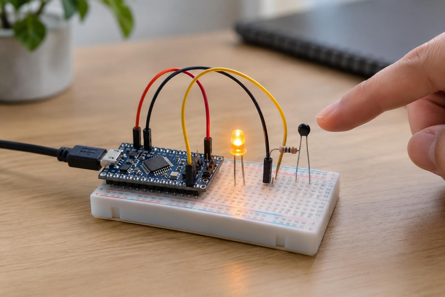 Make a Temperature Indicator With a Thermistor and a 3.3 V Microcontroller
